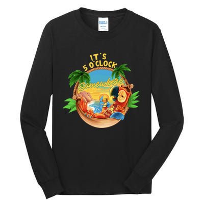 It Is 5 Oclock Somewhere Parrot Drinking Summer Vacation Tall Long Sleeve T-Shirt