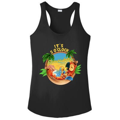 It Is 5 Oclock Somewhere Parrot Drinking Summer Vacation Ladies PosiCharge Competitor Racerback Tank