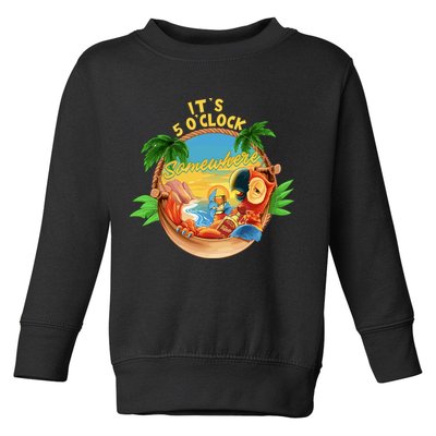 It Is 5 Oclock Somewhere Parrot Drinking Summer Vacation Toddler Sweatshirt