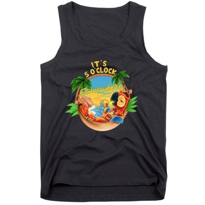 It Is 5 Oclock Somewhere Parrot Drinking Summer Vacation Tank Top