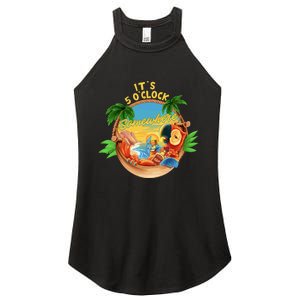 It Is 5 Oclock Somewhere Parrot Drinking Summer Vacation Women's Perfect Tri Rocker Tank