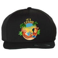 It Is 5 Oclock Somewhere Parrot Drinking Summer Vacation Wool Snapback Cap