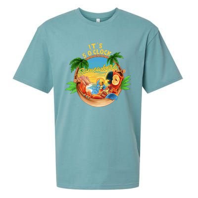 It Is 5 Oclock Somewhere Parrot Drinking Summer Vacation Sueded Cloud Jersey T-Shirt