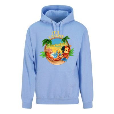 It Is 5 Oclock Somewhere Parrot Drinking Summer Vacation Unisex Surf Hoodie