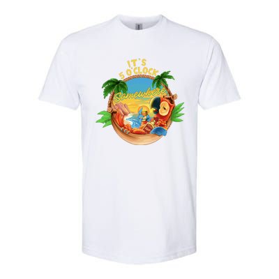 It Is 5 Oclock Somewhere Parrot Drinking Summer Vacation Softstyle CVC T-Shirt