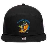 It Is 5 Oclock Somewhere Parrot Drinking Summer Vacation 7 Panel Mesh Trucker Snapback Hat