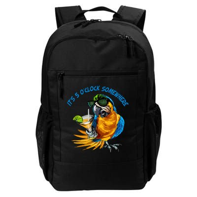 It Is 5 Oclock Somewhere Parrot Drinking Summer Vacation Backpack