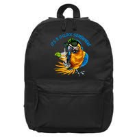 It Is 5 Oclock Somewhere Parrot Drinking Summer Vacation 16 in Basic Backpack