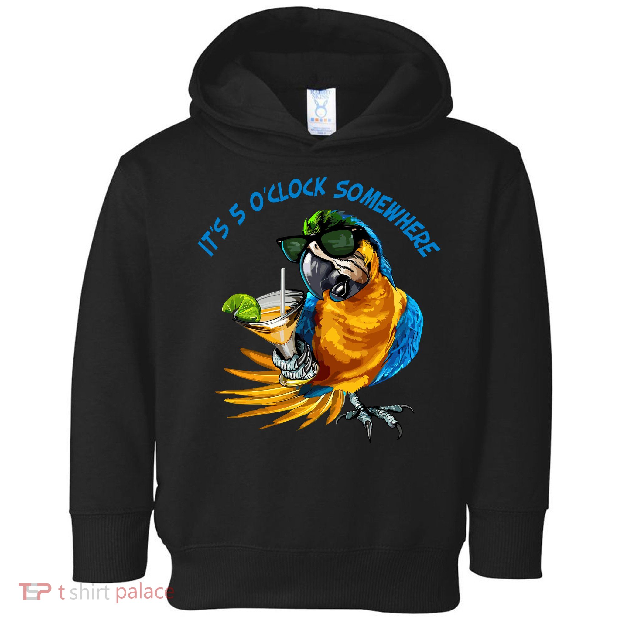 It Is 5 Oclock Somewhere Parrot Drinking Summer Vacation Toddler Hoodie