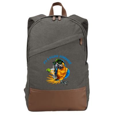 It Is 5 Oclock Somewhere Parrot Drinking Summer Vacation Cotton Canvas Backpack