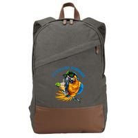 It Is 5 Oclock Somewhere Parrot Drinking Summer Vacation Cotton Canvas Backpack
