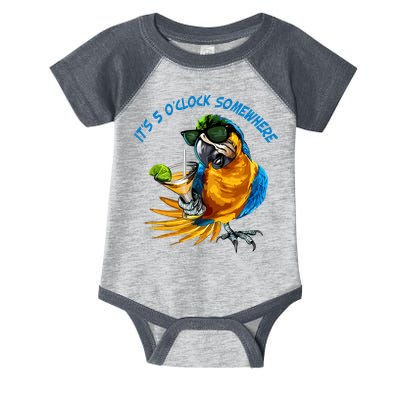 It Is 5 Oclock Somewhere Parrot Drinking Summer Vacation Infant Baby Jersey Bodysuit