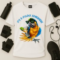 It Is 5 Oclock Somewhere Parrot Drinking Summer Vacation Performance Shirt