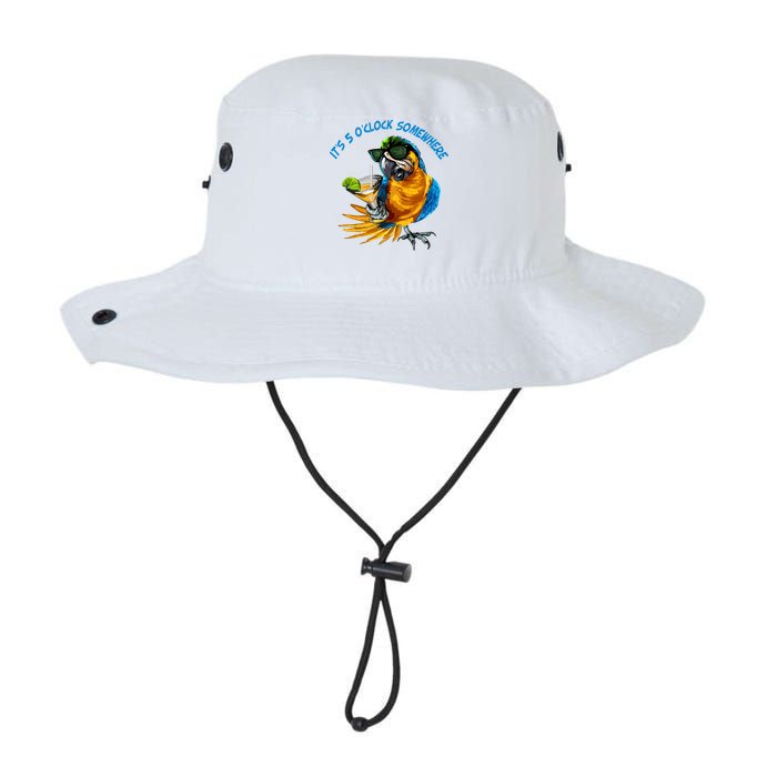It Is 5 Oclock Somewhere Parrot Drinking Summer Vacation Bucket Hat
