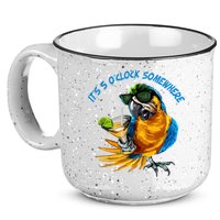 It Is 5 Oclock Somewhere Parrot Drinking Summer Vacation 15oz Campfire Ceramic Mug