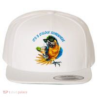 It Is 5 Oclock Somewhere Parrot Drinking Summer Vacation Wool Snapback Cap