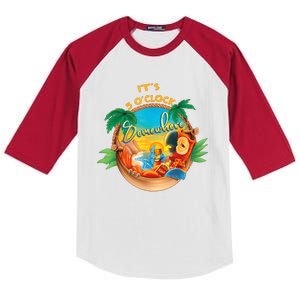 It Is 5 Oclock Somewhere Drinking Parrot Kids Colorblock Raglan Jersey