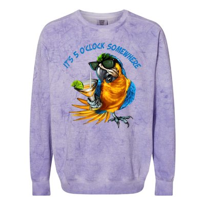 It Is 5 Oclock Somewhere Drinking Parrot Colorblast Crewneck Sweatshirt