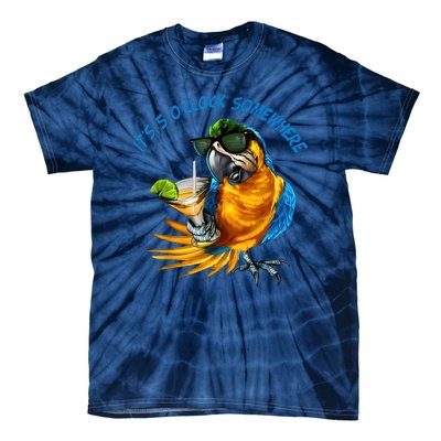 It Is 5 Oclock Somewhere Drinking Parrot Tie-Dye T-Shirt