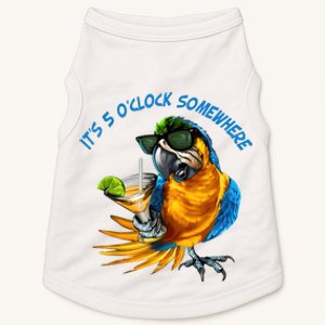 It Is 5 Oclock Somewhere Drinking Parrot Doggie Tank