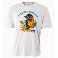 It Is 5 Oclock Somewhere Drinking Parrot Cooling Performance Crew T-Shirt