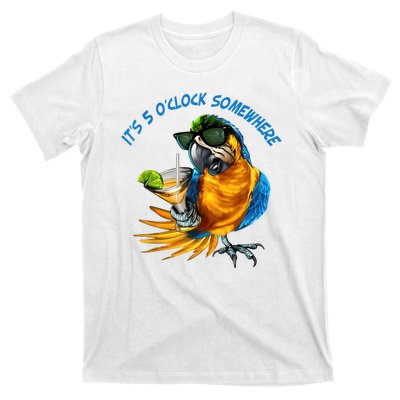 It Is 5 Oclock Somewhere Drinking Parrot T-Shirt