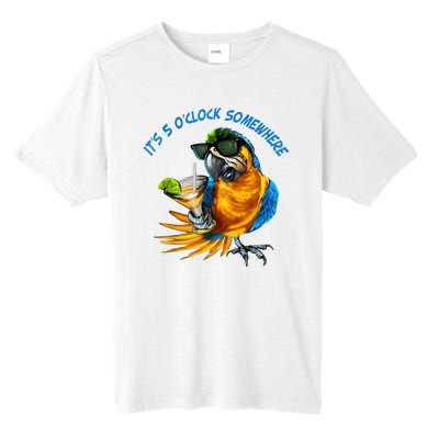 It Is 5 Oclock Somewhere Drinking Parrot Tall Fusion ChromaSoft Performance T-Shirt