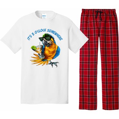 It Is 5 Oclock Somewhere Drinking Parrot Pajama Set