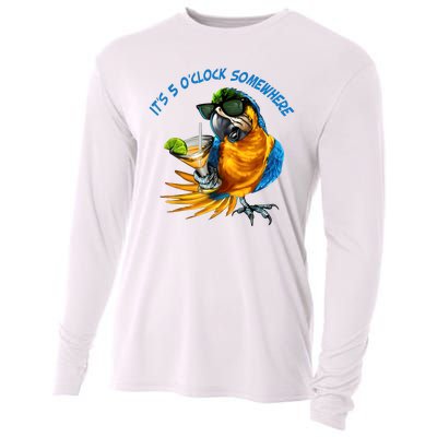 It Is 5 Oclock Somewhere Drinking Parrot Cooling Performance Long Sleeve Crew