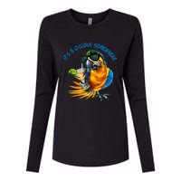 It Is 5 Oclock Somewhere Drinking Parrot Womens Cotton Relaxed Long Sleeve T-Shirt