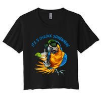 It Is 5 Oclock Somewhere Drinking Parrot Women's Crop Top Tee