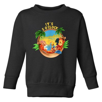 It Is 5 Oclock Somewhere Parrot Drinking Summer Vacation Toddler Sweatshirt