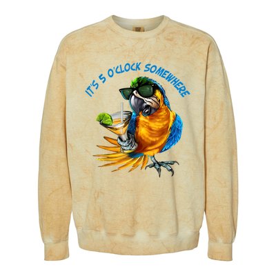 It Is 5 Oclock Somewhere Drinking Parrot Colorblast Crewneck Sweatshirt