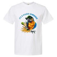 It Is 5 Oclock Somewhere Drinking Parrot Garment-Dyed Heavyweight T-Shirt