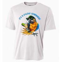 It Is 5 Oclock Somewhere Drinking Parrot Cooling Performance Crew T-Shirt