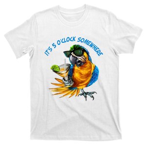 It Is 5 Oclock Somewhere Drinking Parrot T-Shirt