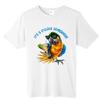 It Is 5 Oclock Somewhere Drinking Parrot Tall Fusion ChromaSoft Performance T-Shirt