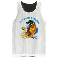 It Is 5 Oclock Somewhere Drinking Parrot Mesh Reversible Basketball Jersey Tank