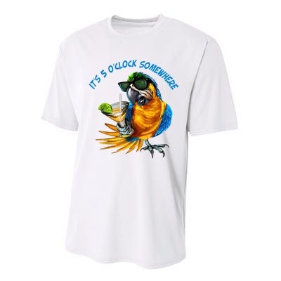 It Is 5 Oclock Somewhere Drinking Parrot Performance Sprint T-Shirt