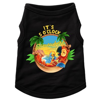 It Is 5 O'clock Somewhere Parrot Drinking Summer Vacation Doggie Tank