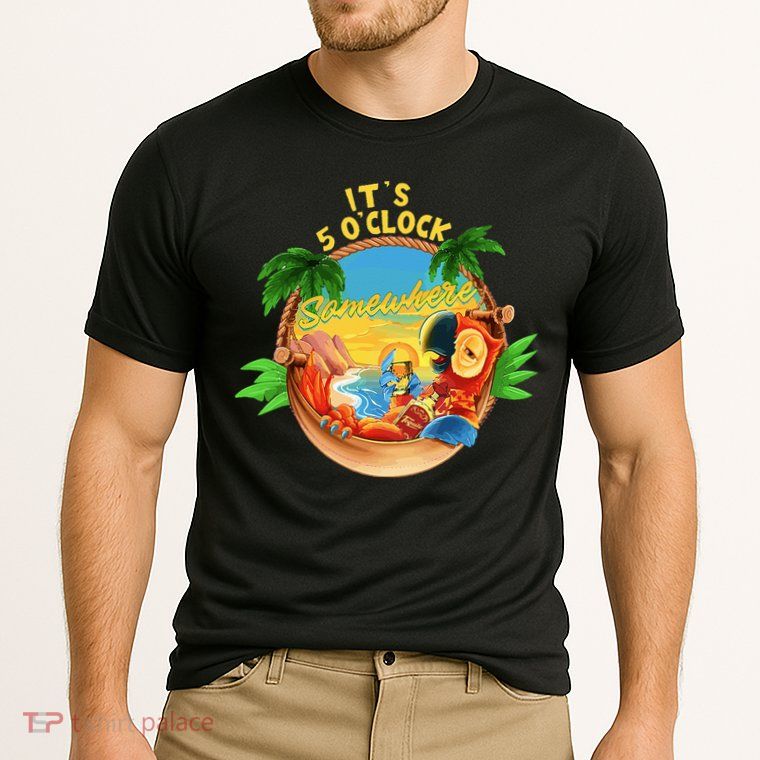 It Is 5 O'clock Somewhere Parrot Drinking Summer Vacation Performance Shirt