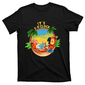 It Is 5 O'clock Somewhere Parrot Drinking Summer Vacation T-Shirt