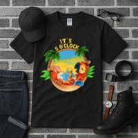 It Is 5 O'clock Somewhere Parrot Drinking Summer Vacation Tall T-Shirt