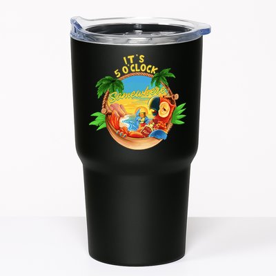 It Is 5 O'clock Somewhere Parrot Drinking Summer Vacation Tumbler