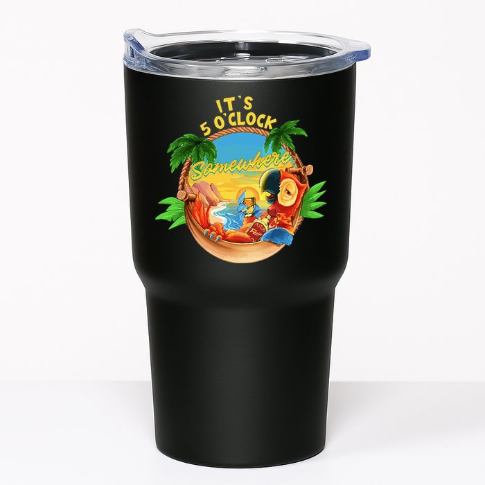 It Is 5 O'clock Somewhere Parrot Drinking Summer Vacation Tumbler