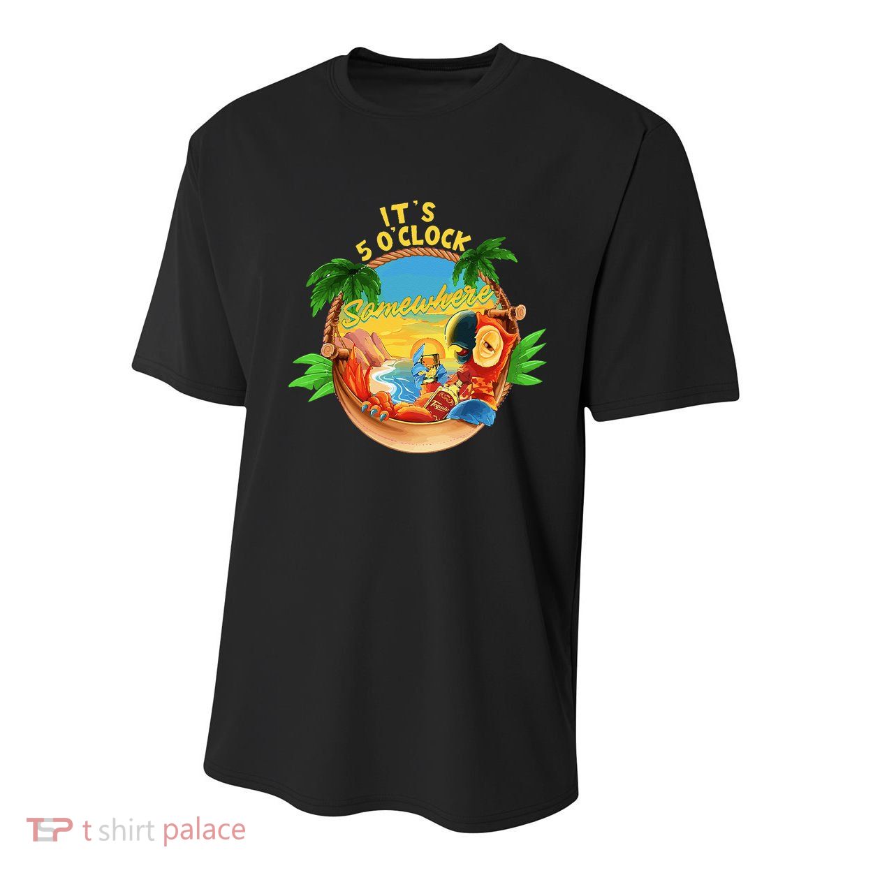 It Is 5 O'clock Somewhere Parrot Drinking Summer Vacation Youth Performance Sprint T-Shirt