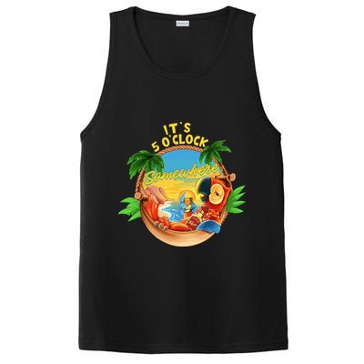 It Is 5 O'clock Somewhere Parrot Drinking Summer Vacation PosiCharge Competitor Tank