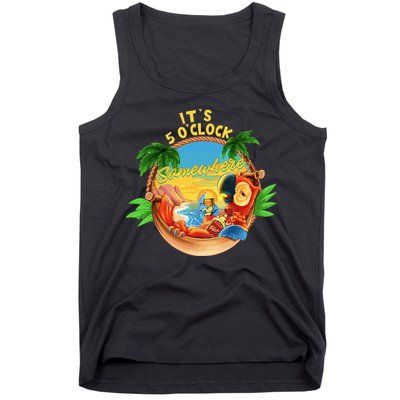 It Is 5 O'clock Somewhere Parrot Drinking Summer Vacation Tank Top