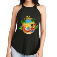 It Is 5 O'clock Somewhere Parrot Drinking Summer Vacation Women's Perfect Tri Rocker Tank