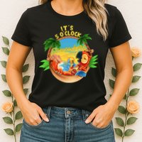 It Is 5 O'clock Somewhere Parrot Drinking Summer Vacation Womens T-Shirt